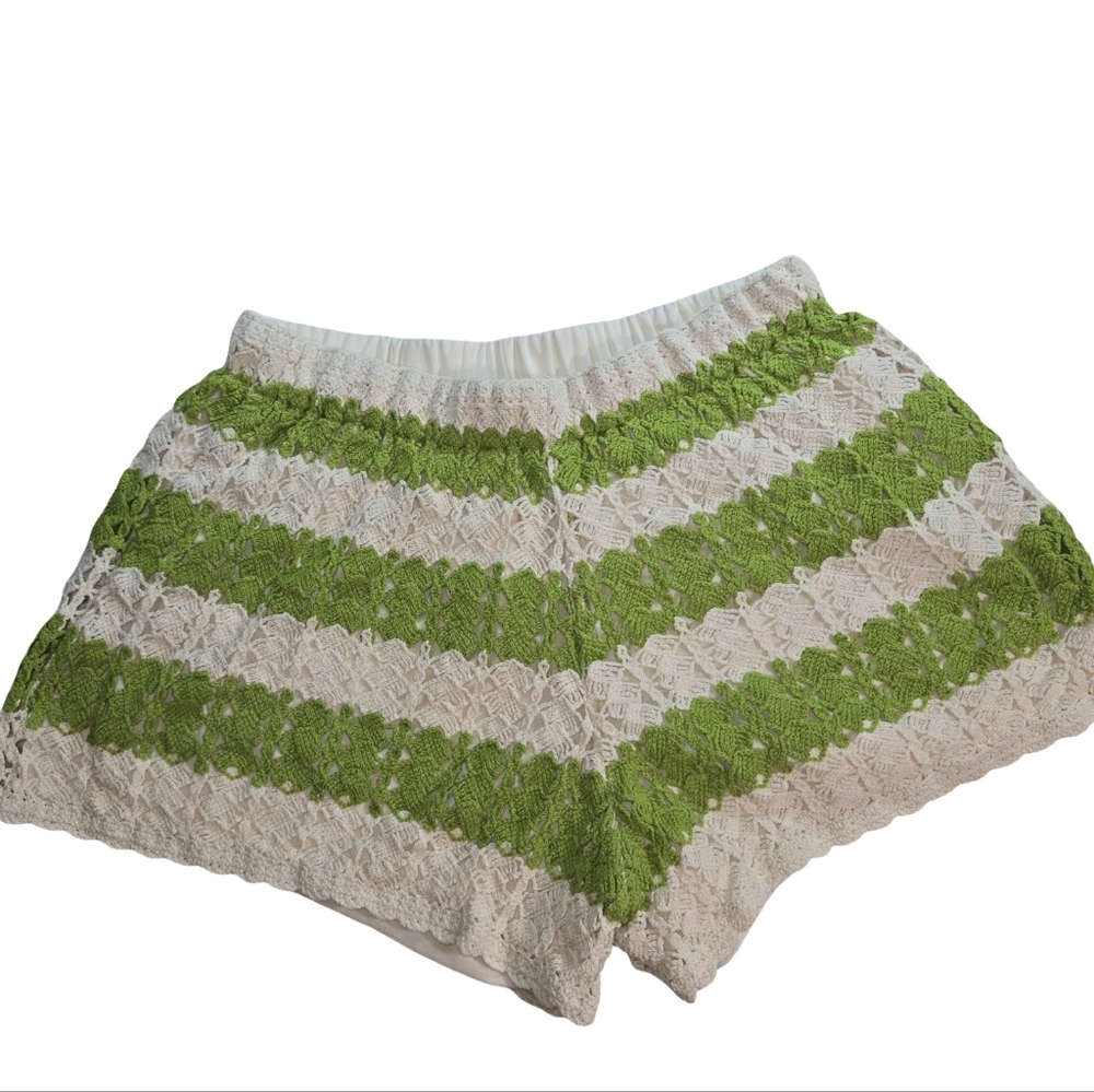 Rebellion Boho crochet summer feminine Striped Lace Shorts